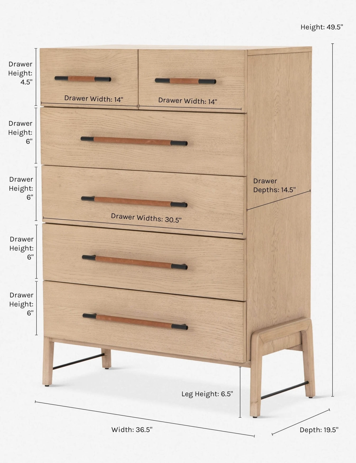 Avalon Tall 6-Drawer Dresser 8 Avalon Tall 6-Drawer Dresser - Image 8