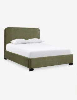 Bishop Platform Bed -Home Furni Shop BishopPlatformBedOlive BalsamVelvet Queen L04715132046 Product