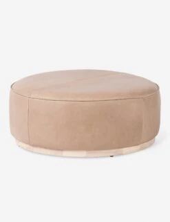 Aldora Round Ottoman -Home Furni Shop FH AldoraOttomanintaupeleather
