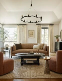 Topia Oval Coffee Table By Ginny Macdonald 27 Topia Oval Coffee Table By Ginny Macdonald -Home Furni Shop Lulu and Georgia LivingRoom1 Evergreen 0732 LIFESTYLE Site Crop Lifestyle 2