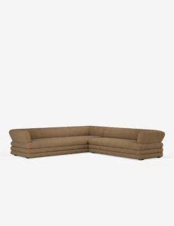 Babs Corner Sectional Sofa By Sarah Sherman Samuel -Home Furni Shop SSSStackedSectional OliveMiniCorduroy 2