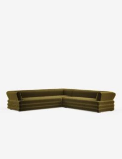 Babs Corner Sectional Sofa By Sarah Sherman Samuel -Home Furni Shop SSSStackedSectional VerdeVelvet 2