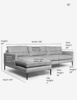 Allisen Sectional Sofa -Home Furni Shop allisen left facing sectional lgray 116
