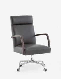 Camden Leather Office Chair, Ebony 8 Camden Leather Office Chair, Ebony -Home Furni Shop camden desk chair ebony 3 1