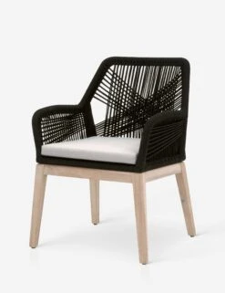 London Indoor / Outdoor Dining Arm Chair -Home Furni Shop loom outdoor arm chair black gray teak 1 02