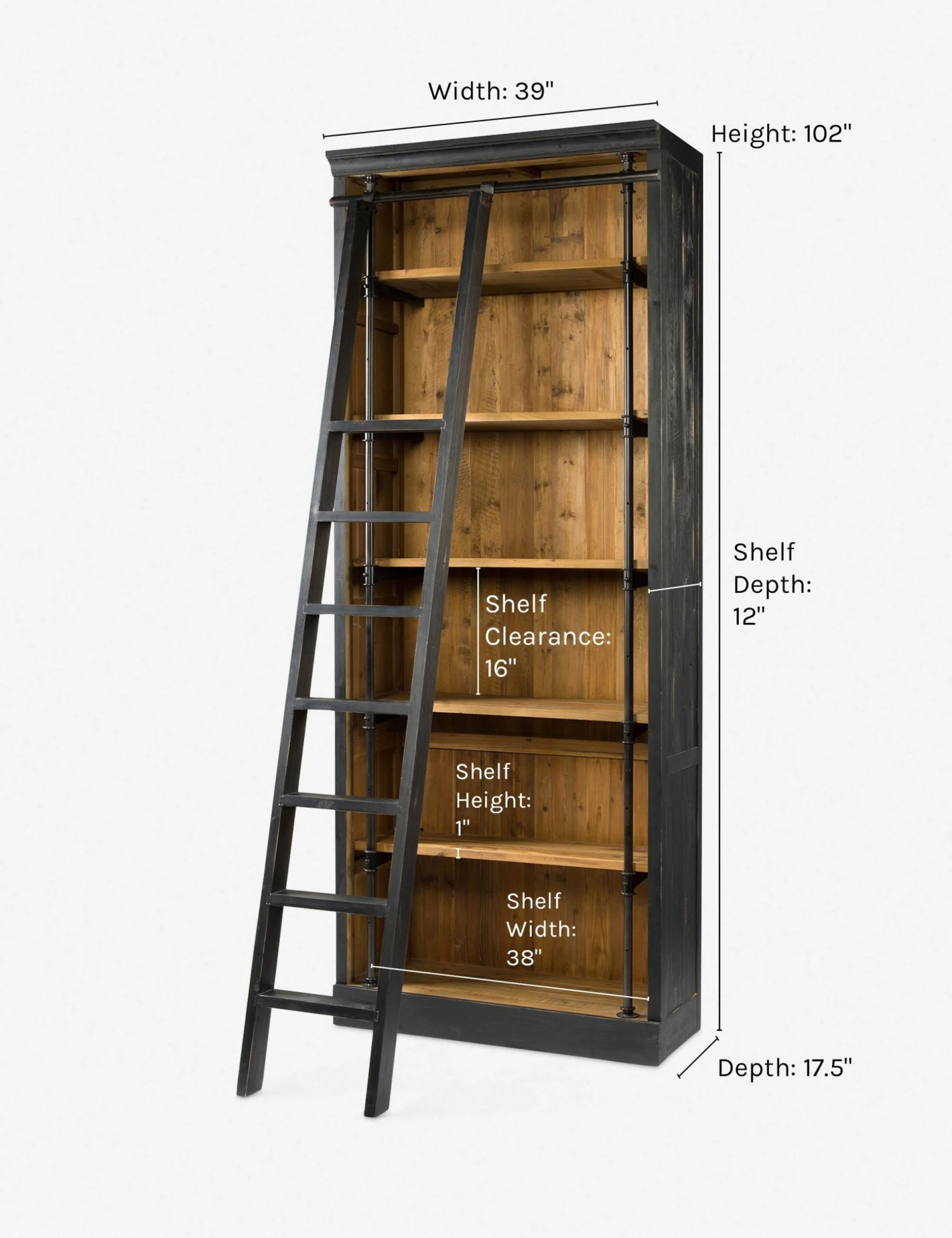 Mallory Bookcase With Ladder 7 Mallory Bookcase With Ladder - Image 7