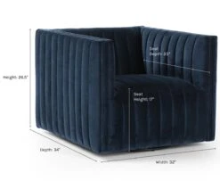 Roz Swivel Chair 16 Roz Swivel Chair -Home Furni Shop rozsapphirenavydimensions 1